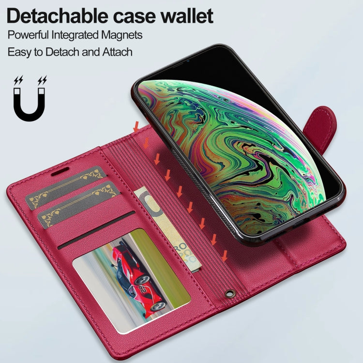 For iPhone X / XS LC.IMEEKE L2 Series Detachable Magsafe PU Phone Case with Lanyard(Red) - More iPhone Cases by LC.IMEEKE | Online Shopping South Africa | PMC Jewellery | Buy Now Pay Later Mobicred