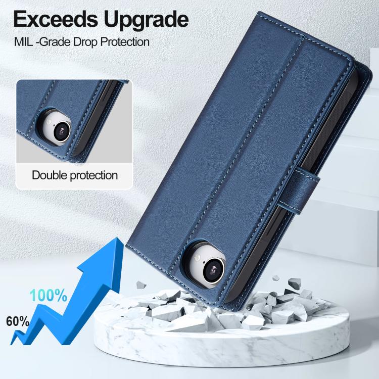 For iPhone 16e LC.IMEEKE L2 Series Detachable Magsafe PU Phone Case with Lanyard(Blue) - free shipping - PMc TechLife - Order now!