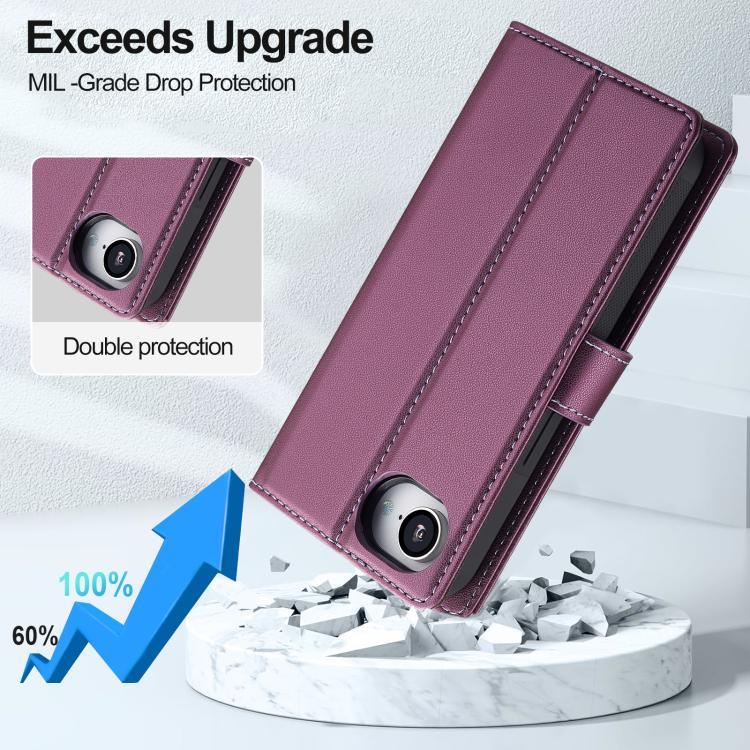 For iPhone 16e LC.IMEEKE L2 Series Detachable Magsafe PU Phone Case with Lanyard(Purple) - free shipping - PMc TechLife - Order now!