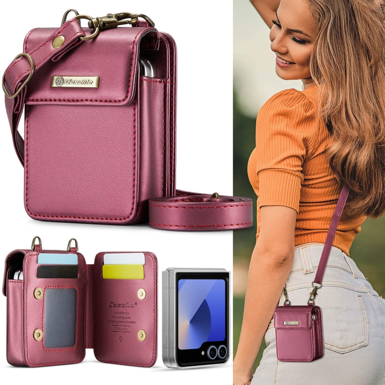 For Samsung Z Flip Series CaseMe Me50 Mini Lanyard Universal Bag(Wine Red) - free shipping - PMC Jewellery - Order now!