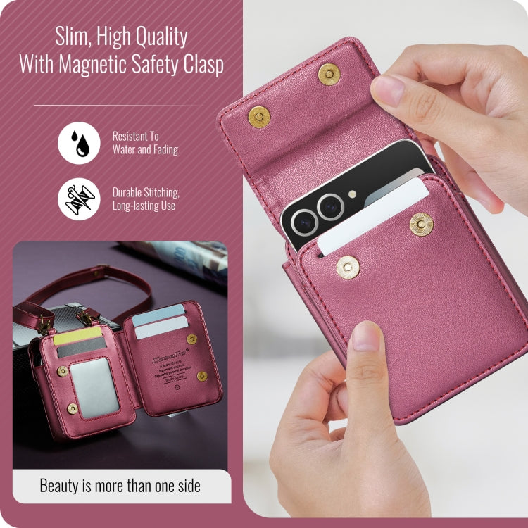 For Samsung Z Flip Series CaseMe Me50 Mini Lanyard Universal Bag(Wine Red) - free shipping - PMC Jewellery - Order now!