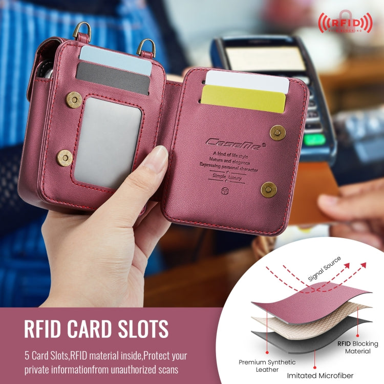 For Samsung Z Flip Series CaseMe Me50 Mini Lanyard Universal Bag(Wine Red) - free shipping - PMC Jewellery - Order now!