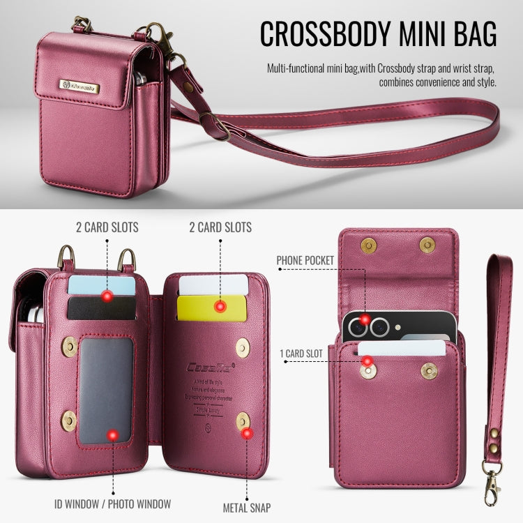 For Samsung Z Flip Series CaseMe Me50 Mini Lanyard Universal Bag(Wine Red) - free shipping - PMC Jewellery - Order now!