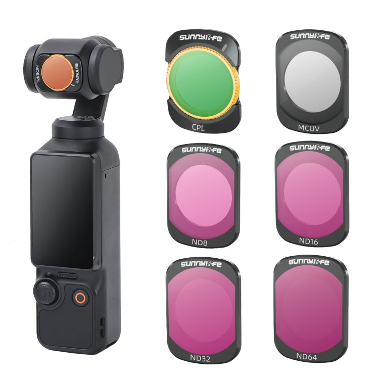 For DJI Osmo Pocket 3 Sunnylife Camera Lens Magnetic Metal Filter, No Impact On Gimbal Reset, Filter:6 in 1 UV CPL ND8-64 - free shipping - PMC TechLife - Order now!