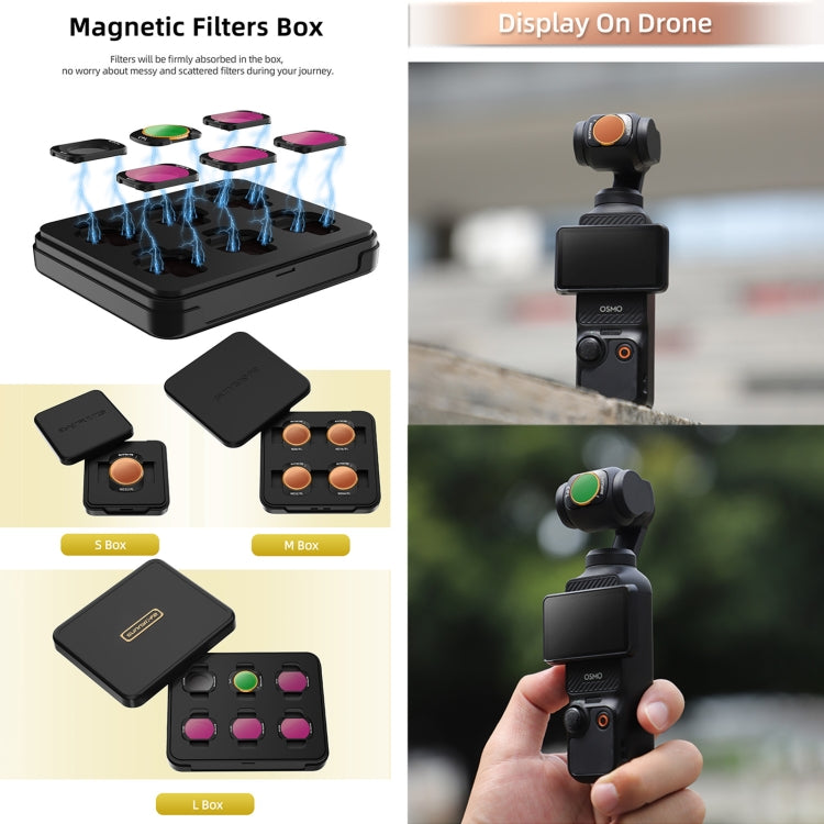 For DJI Osmo Pocket 3 Sunnylife Camera Lens Magnetic Metal Filter, No Impact On Gimbal Reset, Filter:3 in 1 CPL ND8 ND16 - free shipping - PMC TechLife - Order now!