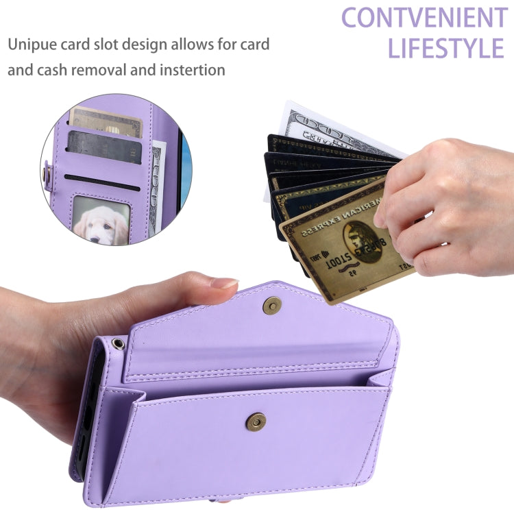 For Samsung Galaxy S25+ 5G Wallet Multi-card Slot Leather Phone Case with Lanyard(Purple) - Galaxy S25+ 5G Cases by PMC TechLife | Online Shopping South Africa | PMC TechLife | Buy Now Pay Later Mobicred