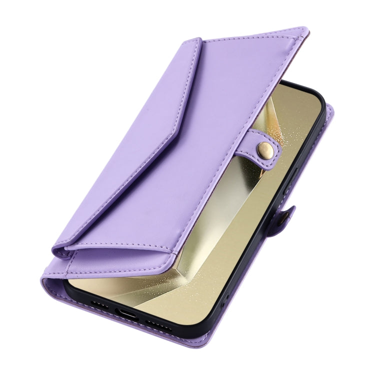 For Samsung Galaxy S25 Ultra 5G Wallet Multi-card Slot Leather Phone Case with Lanyard(Purple) - Galaxy S25 Ultra 5G Cases by PMC TechLife | Online Shopping South Africa | PMC TechLife | Buy Now Pay Later Mobicred