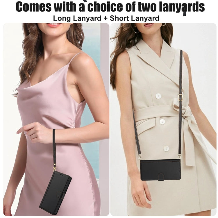 For Motorola Moto G Power 5G 2024 Skin Feel Pure Color Card Slots Leather Phone Case with Dual Lanyard(Black) - Motorola Cases by PMC Jewellery | Online Shopping South Africa | PMC Jewellery | Buy Now Pay Later Mobicred