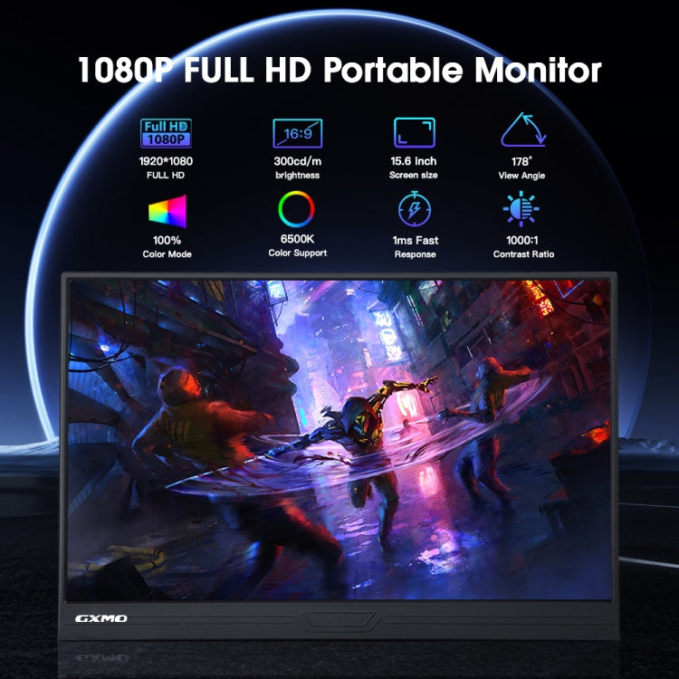 GXMO G156FC 15.6 inch 1920x1080P IPS Screen Portable Monitor(Black) - free shipping - PMC Jewellery - Order now!