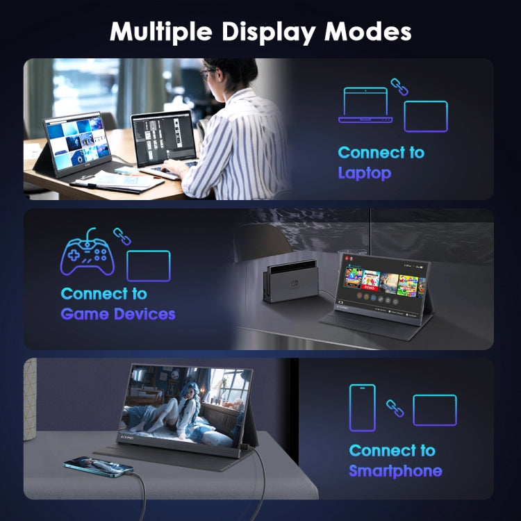 GXMO G156FC 15.6 inch 1920x1080P IPS Screen Portable Monitor(Black) - free shipping - PMC Jewellery - Order now!