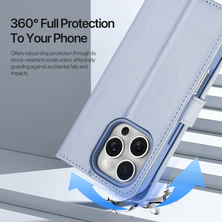 For iPhone 16 Pro DUX DUCIS Lawa Series 2 in 1 Wallet Zipper Detachable MagSafe Phone Case with Lanyard(Light Blue) - free shipping - PMC Jewellery - Order now!