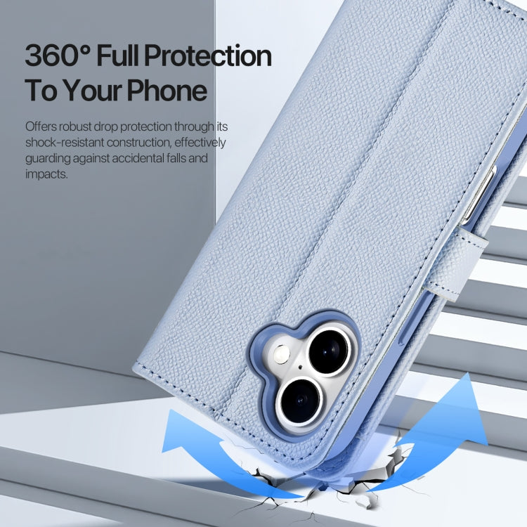 For iPhone 16 DUX DUCIS Lawa Series 2 in 1 Wallet Zipper Detachable MagSafe Phone Case with Lanyard(Light Blue) - free shipping - PMC Jewellery - Order now!