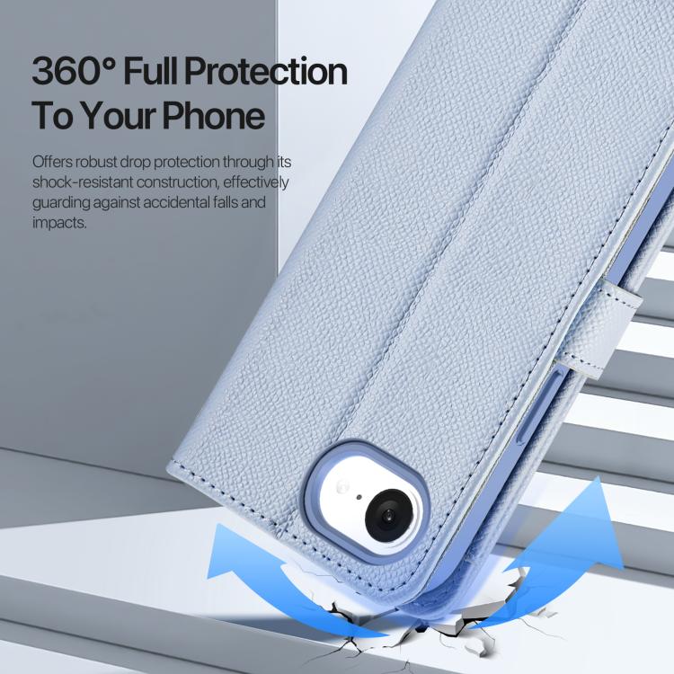 For iPhone 16e DUX DUCIS Lawa Series 2 in 1 Wallet Zipper Detachable MagSafe Phone Case with Lanyard(Light Blue) - free shipping - PMC TechLife - Order now!