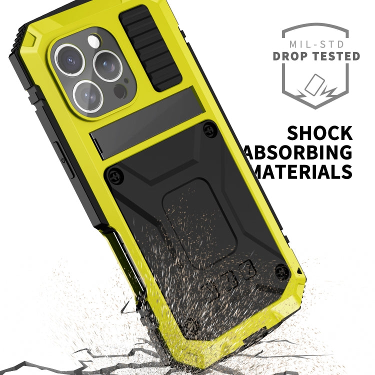 For iPhone 16 Pro R-JUST Life Waterproof Dustproof Shockproof Phone Case(Yellow) - free shipping - PMC Jewellery - Order now!