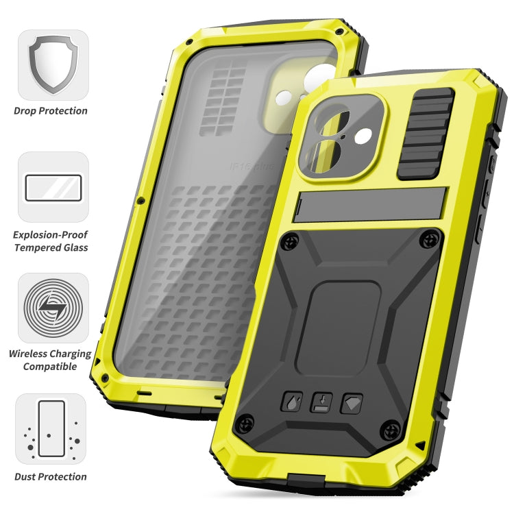 For iPhone 16 Plus R-JUST Life Waterproof Dustproof Shockproof Phone Case(Yellow) - free shipping - PMC Jewellery - Order now!
