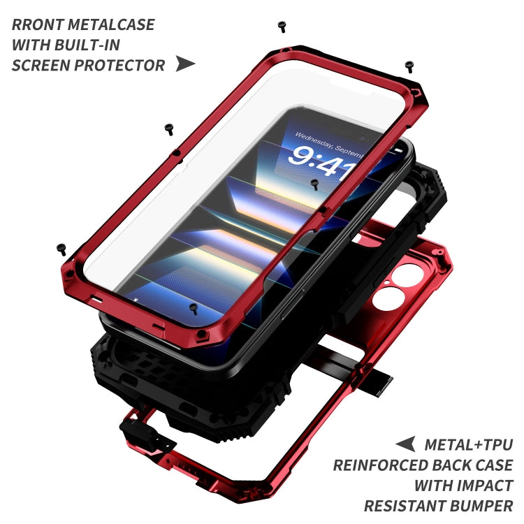 For iPhone 16 R-JUST Life Waterproof Dustproof Shockproof Phone Case(Red) - free shipping - PMC Jewellery - Order now!
