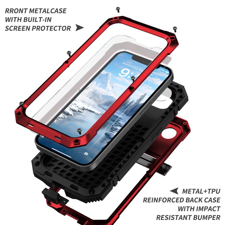 For iPhone 16e R-JUST Life Waterproof Dustproof Shockproof Phone Case(Red) - iPhone 16e Cases by R-JUST | Online Shopping South Africa | PMC TechLife | Buy Now Pay Later Mobicred