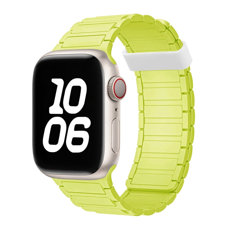 For Apple Watch SE 2023 40mm Tri-beads Magnetic Hoop Silicone Watch Band(Fluorescent Green) - free shipping - PMc TechLife - Order now!