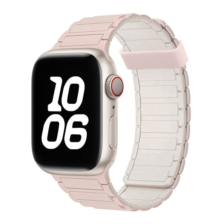 For Apple Watch Series 9 45mm Tri-beads Magnetic Hoop Silicone Watch Band(Pink Starlight) - free shipping - PMc TechLife - Order now!