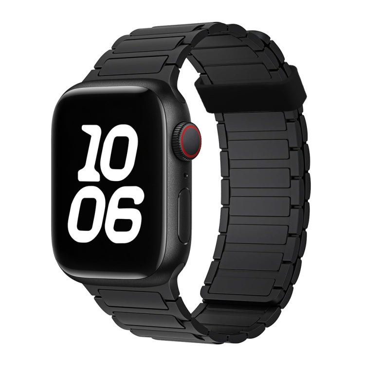 For Apple Watch Series 7 45mm Tri-beads Magnetic Hoop Silicone Watch Band(Black) - free shipping - PMc TechLife - Order now!