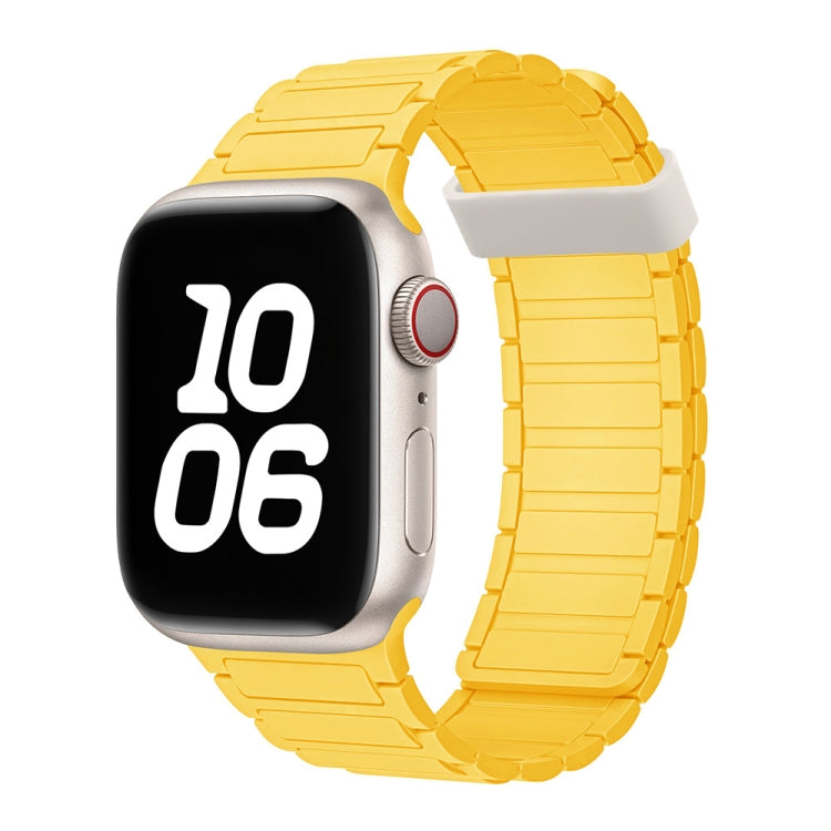 For Apple Watch Series 7 45mm Tri-beads Magnetic Hoop Silicone Watch Band(Yellow) - free shipping - PMc TechLife - Order now!
