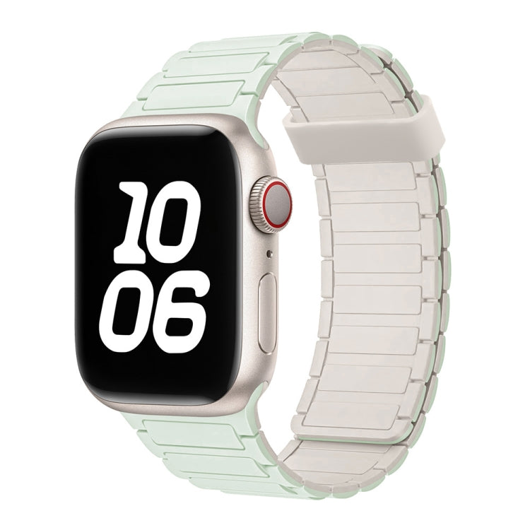 For Apple Watch Series 6 44mm Tri-beads Magnetic Hoop Silicone Watch Band(Light Mint Starlight) - free shipping - PMc TechLife - Order now!