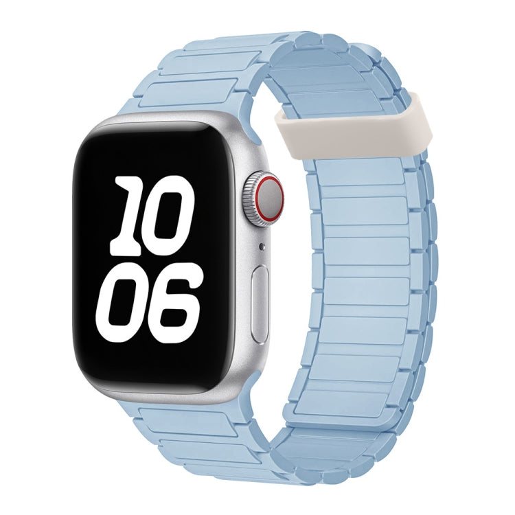 For Apple Watch Series 6 44mm Tri-beads Magnetic Hoop Silicone Watch Band(Baby Blue) - free shipping - PMc TechLife - Order now!