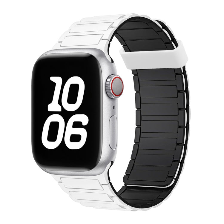 For Apple Watch Series 4 40mm Tri-beads Magnetic Hoop Silicone Watch Band(White Black) - free shipping - PMc TechLife - Order now!