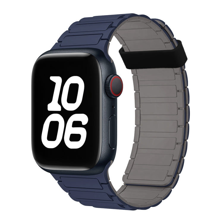 For Apple Watch Series 3 42mm Tri-beads Magnetic Hoop Silicone Watch Band(Indigo Grey) - free shipping - PMc TechLife - Order now!