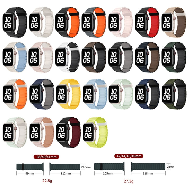 For Apple Watch Series 3 38mm Tri-beads Magnetic Hoop Silicone Watch Band(Black Red) - free shipping - PMc TechLife - Order now!