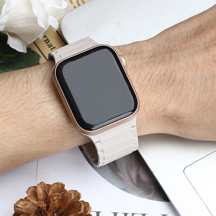 For Apple Watch Series 8 41mm Tri-beads Magnetic Hoop Silicone Watch Band(Chocolate Black) - free shipping - PMc TechLife - Order now!