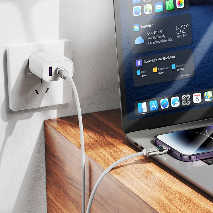 hoco U137 USB-C / Type-C to 8 Pin Line PD Charging Data Cable with Display, Length:1.2m(White) - free shipping - PMC Jewellery - Order now!