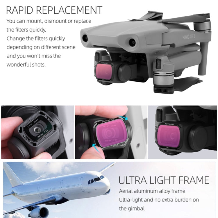 Sunnylife AIR2-FI9282 For DJI Mavic Air 2 ND16-PL Coating Film Lens Filter - Lens Filter by PMC TechLife | Online Shopping South Africa | PMC TechLife | Buy Now Pay Later Mobicred