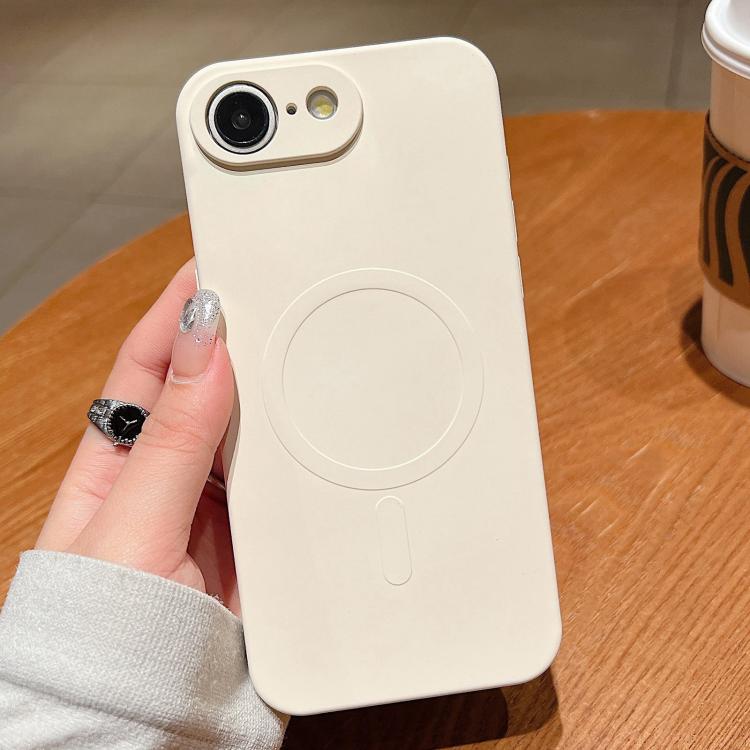 For iPhone 16e Solid Color Liquid Silicone MagSafe Magnetic Phone Case(Antique White) - iPhone 16e Cases by PMC TechLife | Online Shopping South Africa | PMC TechLife | Buy Now Pay Later Mobicred