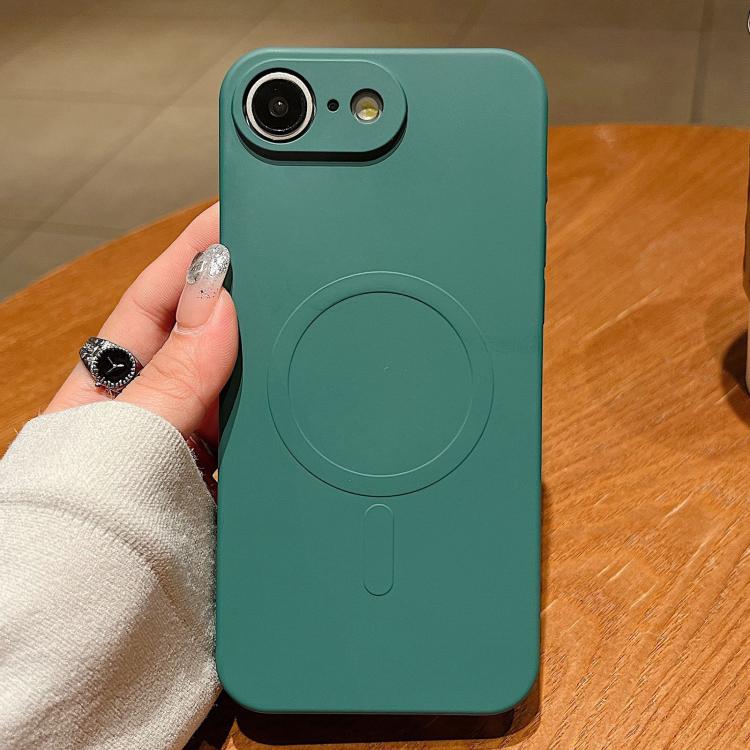 For iPhone 16e Solid Color Liquid Silicone MagSafe Magnetic Phone Case(Dark Green) - iPhone 16e Cases by PMC TechLife | Online Shopping South Africa | PMC TechLife | Buy Now Pay Later Mobicred