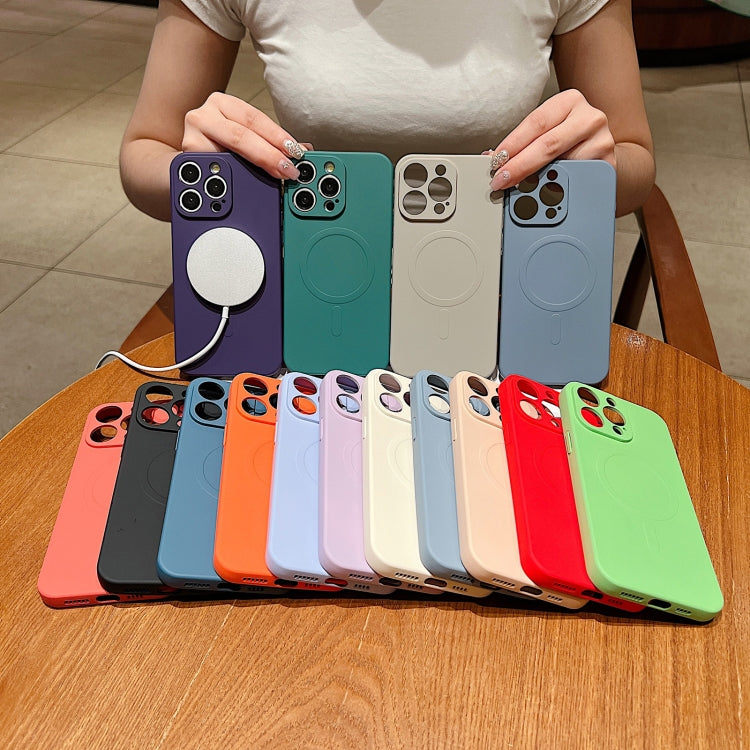 For iPhone 16e Solid Color Liquid Silicone MagSafe Magnetic Phone Case(Orange) - iPhone 16e Cases by PMC TechLife | Online Shopping South Africa | PMC TechLife | Buy Now Pay Later Mobicred