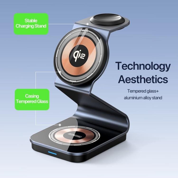 DUZZONA W21 Qi2 15W 3 in 1 Magnetic Wireless Charger Stand(Black) - free shipping - PMC Jewellery - Order now!