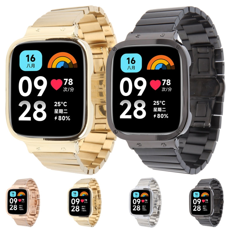 For Redmi Watch 3 Lite Frame Integrated One-bead Stainless Steel Watch Band(Silver) - free shipping - PMc TechLife - Order now!