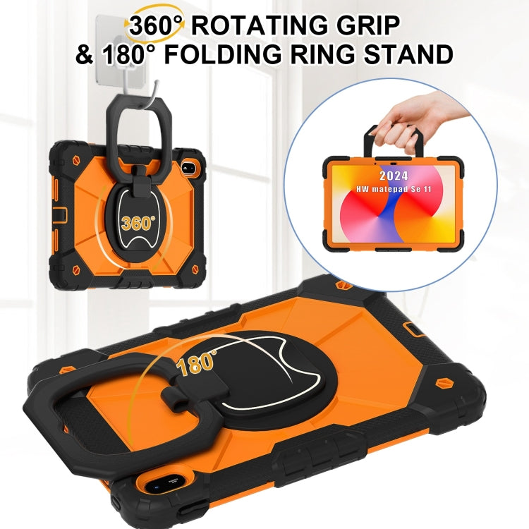 For Huawei Matepad SE 11 2024 Contrast Color Robot Silicone Hybrid PC Tablet Case(Black Orange) - Huawei by PMC Jewellery | Online Shopping South Africa | PMC Jewellery | Buy Now Pay Later Mobicred