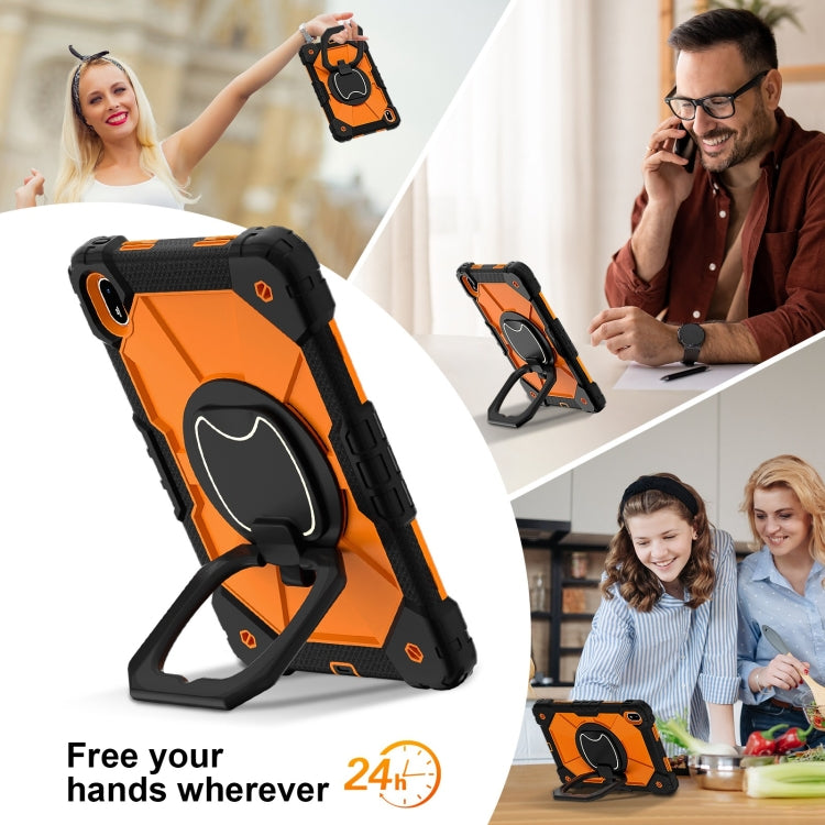 For Huawei Matepad SE 11 2024 Contrast Color Robot Silicone Hybrid PC Tablet Case(Black Orange) - Huawei by PMC Jewellery | Online Shopping South Africa | PMC Jewellery | Buy Now Pay Later Mobicred