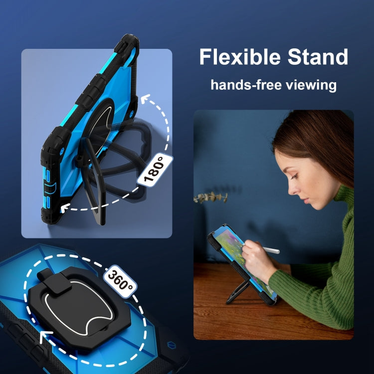 For Huawei Matepad SE 11 2024 Contrast Color Robot Silicone Hybrid PC Tablet Case(Black Blue) - Huawei by PMC Jewellery | Online Shopping South Africa | PMC Jewellery | Buy Now Pay Later Mobicred