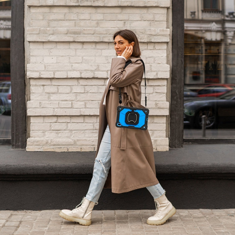 For Huawei Matepad SE 11 2024 Contrast Color Robot Silicone Hybrid PC Tablet Case(Black Blue) - Huawei by PMC Jewellery | Online Shopping South Africa | PMC Jewellery | Buy Now Pay Later Mobicred