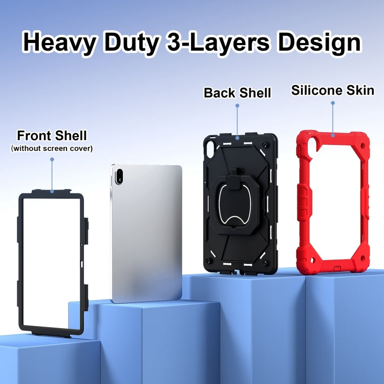 For Huawei Matepad SE 11 2024 Contrast Color Robot Silicone Hybrid PC Tablet Case(Red Black) - Huawei by PMC Jewellery | Online Shopping South Africa | PMC Jewellery | Buy Now Pay Later Mobicred