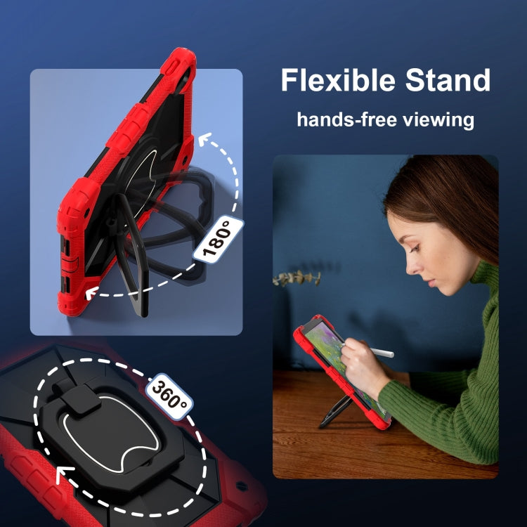 For Huawei Matepad SE 11 2024 Contrast Color Robot Silicone Hybrid PC Tablet Case(Red Black) - Huawei by PMC Jewellery | Online Shopping South Africa | PMC Jewellery | Buy Now Pay Later Mobicred