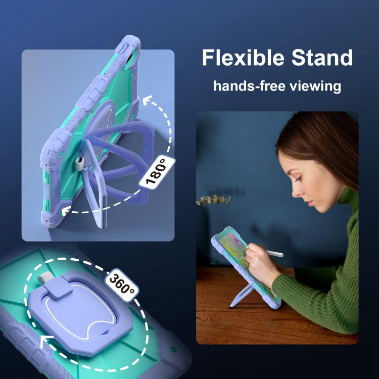 For Huawei Matepad SE 11 2024 Contrast Color Robot Silicone Hybrid PC Tablet Case(Purple Mint Green) - Huawei by PMC Jewellery | Online Shopping South Africa | PMC Jewellery | Buy Now Pay Later Mobicred