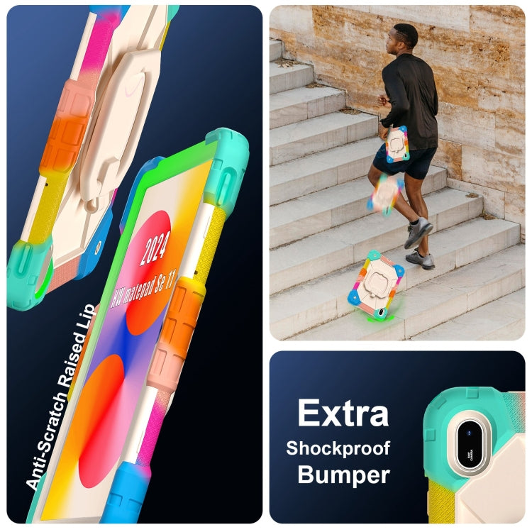 For Huawei Matepad SE 11 2024 Contrast Color Robot Silicone Hybrid PC Tablet Case(Colorful Blue) - Huawei by PMC Jewellery | Online Shopping South Africa | PMC Jewellery | Buy Now Pay Later Mobicred