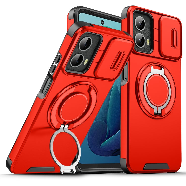 For Motorola Moto G 5G 2024 Sliding Camshield Ring Holder Phone Case(Red) - Motorola Cases by PMC Jewellery | Online Shopping South Africa | PMC Jewellery | Buy Now Pay Later Mobicred