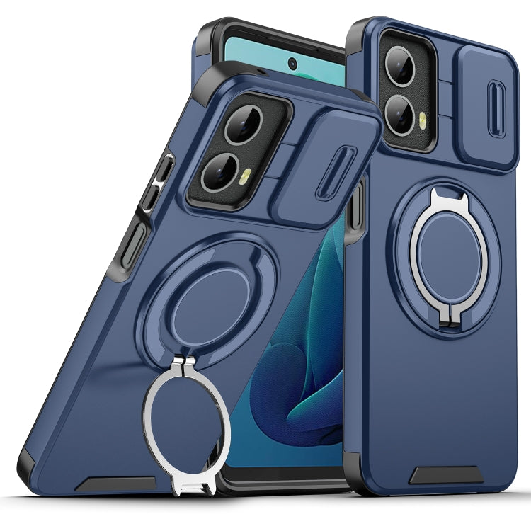 For Motorola Moto G 5G 2024 Sliding Camshield Ring Holder Phone Case(Blue) - Motorola Cases by PMC Jewellery | Online Shopping South Africa | PMC Jewellery | Buy Now Pay Later Mobicred