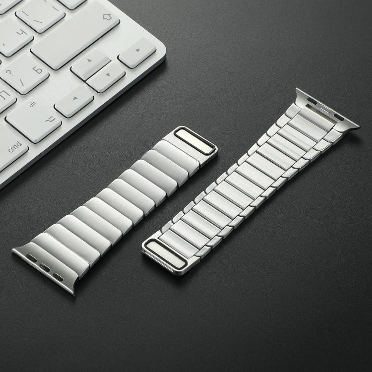 For Apple Watch Series 9 41mm Single Bead Magnetic Stainless Steel Watch Band(Silver) - free shipping - PMc TechLife - Order now!