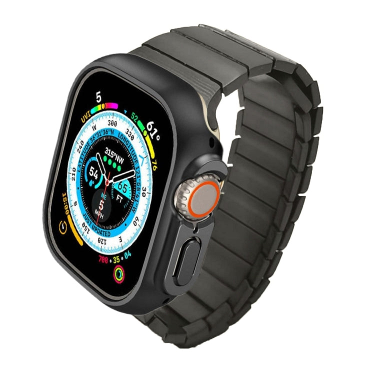 For Apple Watch Ultra 49mm Single Bead Magnetic Stainless Steel Watch Band(Black) - free shipping - PMc TechLife - Order now!